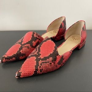 Vince Camuto Pink Snakeskin Loafers
